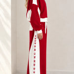 Women's Colorblock Zip-Up Tracksuit Set Wide Leg Sweatpants 2-Piece Lounge Set