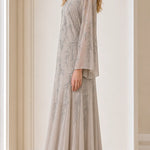 Elegant Sequin Embellished Long Sleeve Maxi Dress