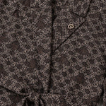 Women's Geometric Print Belted Blazer and Wide-Leg Pants Set