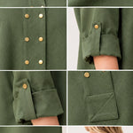 Women's Casual Collared Button-Front Maxi Shirt Dress with Pockets
