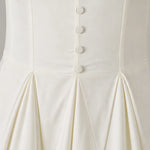 Elegance Sleeveless Pleated Midi Dress with Button Details