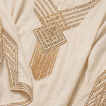 Embellished Kaftan Maxi Dress with Beaded V-Neck and Batwing Sleeves