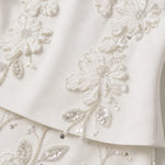 Floral Embroidered Square Neck Jacket & Maxi Skirt Two-Piece Formal Set