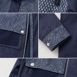 Women's Textured Contrast Zip-Up Jacket and Wide-Leg Pants Two-Piece Set