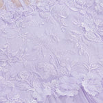 Floral Lace Corset Bodice Tulle Maxi Evening Gown with Slit