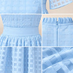 Mock Neck Sheer Grid Overlay Maxi Dress with Flutter Half Sleeves