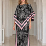 Women's 2-Piece Graphic Print Poncho Top and Wide Leg Pants Set
