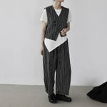 Women's Striped Elastic-Waist Casual Pants