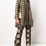 Zeagoo 2 Piece Sets Casual Long Sleeve Button Down Shirt Wide Leg Pants Outfits