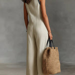 Roxane | Sleeveless jumpsuit with minimalist high neck and zip closure