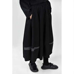 Color-blocked Wool Casual Tulip Skirt