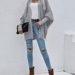 Zeagoo Women's Batwing Sleeve Split Hem Open Front Cardigan