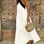 Clara - Two-tone backless maxi dress