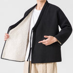 Thickened Diagonal-front Loose-fitting Belted Jacket
