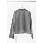 Women's Floral Patchwork Curved Hem Long-sleeved Shirt