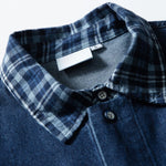 Fake Two-piece Plaid Patchwork Shirt