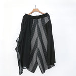 Striped Irregular Wide-leg Pants