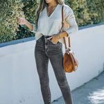 Zeagoo Ankle-length Skinny Jeans with Pockets