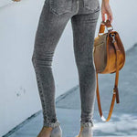 Zeagoo Ankle-length Skinny Jeans with Pockets