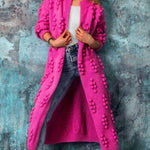 Zeagoo Women's Ankle Length Women Cardigan Sweaters Trendy Drum Wave Knitted Jacket