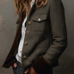 Dolores - Twill blazer with contrasting piping