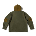 Retro Corduroy Color-blocked Hoodie Sweatshirt
