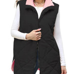 Zeagoo Women Fall Reversible Vests Coat Sleeveless Sherpa Fleece Jacket