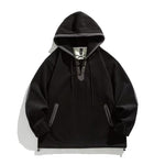 Retro Corduroy Color-blocked Hoodie Sweatshirt