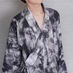 Ink-print Cross-neck Short Cardigan