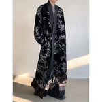 Silver Bamboo Embroidery Loose-fitting Long Taoist Robe