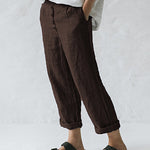 Zeagoo Button Loose Solid Leg Pants