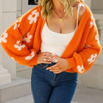Zeagoo Women's Cute Daisy Knit Cardigan Long Sleeve Casual Flower Open Front Sweater Tops