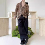 Vintage Tie-dye Embroidered Draped Shirt