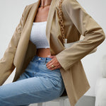 Zeagoo Casual Blazers Double Breasted Long Sleeve Work Office Blazer Jacket