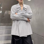 Striped Lapel Casual Loose Shirt
