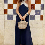 Clara - Two-tone backless maxi dress