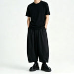 Tencel Paneled Drapey Wide-Leg Pants