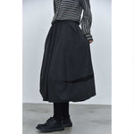 Color-blocked Wool Casual Tulip Skirt