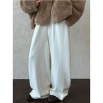 High-waisted Elasticated Casual Straight Trousers