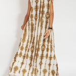 Zeagoo Women's Casual Sleeveless Dress Loose V Neck Tie-dye Beach Maxi Long Dress