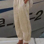 Zeagoo Casual Baggy Elastic Waist Trouser Wide Leg Pant With Pocket