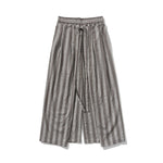 Vintage Striped Linen Thin Loose Wide Leg Culottes