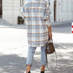 Zeagoo Button Down Oversized Flannel Plaid Print Shirt Jacket