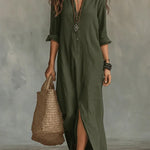 Céline™ | Black Maxi Dress with Buttons