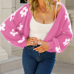 Zeagoo Women's Cute Daisy Knit Cardigan Long Sleeve Casual Flower Open Front Sweater Tops