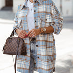 Zeagoo Button Down Oversized Flannel Plaid Print Shirt Jacket