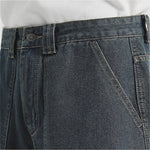 American Denim Cropped Loose Wide-leg Shorts