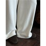High-waisted Elasticated Casual Straight Trousers