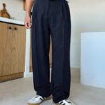 St Andrews wide-legged pinstripe trousers
