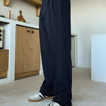 St Andrews wide-legged pinstripe trousers